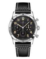 Breitling Avi Ref. 765 1953 Re-Edition Black Dial Black Leather Strap Watch for Men - AB0920131B1X1