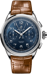 Breitling Premier B15 Duograph 42 Blue Dial Brown Leather Strap Watch for Men - AB1510171C1P1