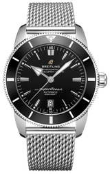 Breitling Superocean Heritage B20 Automatic 46 Black Dial Silver Mesh Bracelet Watch for Men - AB2020121B1A1