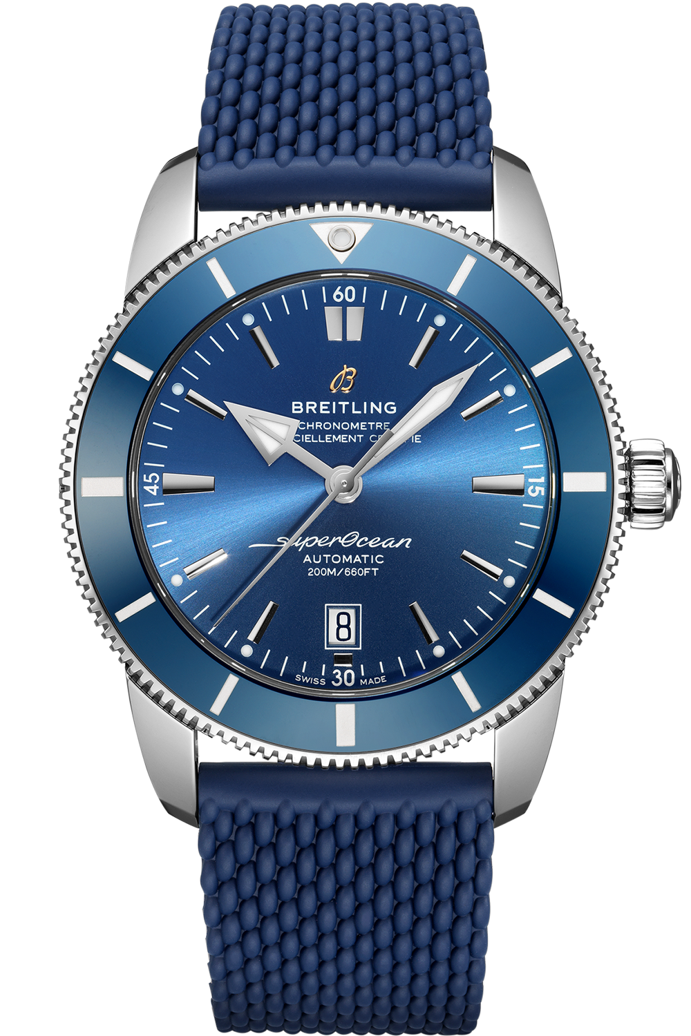 Breitling Superocean Heritage B20 Automatic 46 Blue Dial Blue Mesh Bracelet Watch for Men - AB2020161C1S1