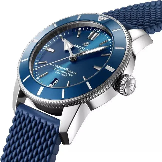 Shop Breitling Superocean Heritage II B20 44mm Blue Dial Blue Rubber Strap Mens Watch - AB2030161C1S1 in USA