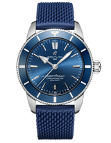 Shop Breitling Superocean Heritage II B20 44mm Blue Dial Blue Rubber Strap Mens Watch - AB2030161C1S1 in USA