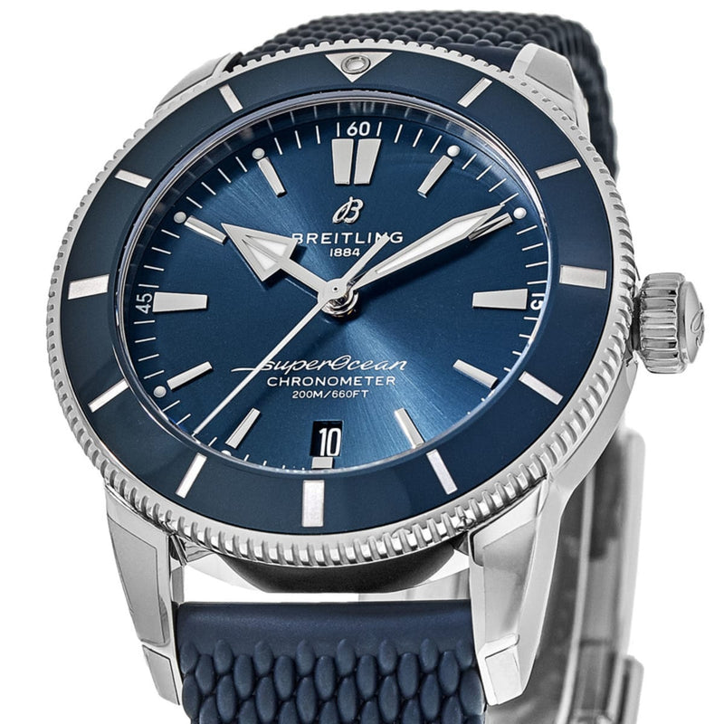 Shop Breitling Superocean Heritage II B20 44mm Blue Dial Blue Rubber Strap Mens Watch - AB2030161C1S1 in USA