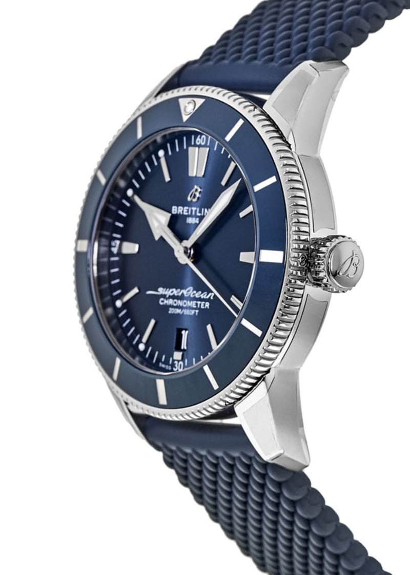 Shop Breitling Superocean Heritage II B20 44mm Blue Dial Blue Rubber Strap Mens Watch - AB2030161C1S1 in USA