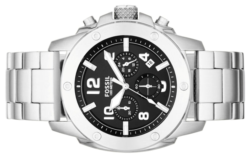 Fossil Modern Machine Black Dial Silver Steel Strap Watch for Men - FS4926 Buy Now By Fossil