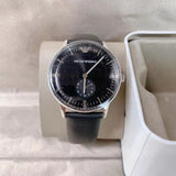 Emporio Armani Gianni Quartz Black Dial Black Leather Strap Watch For Men - AR0382 Buy Now By Emporio Armani