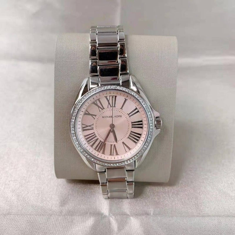 Michael Kors Kacie Three Hand Pink Dial Silver Steel Strap Watch for Women - MK6929 Buy Now By Michael Kors