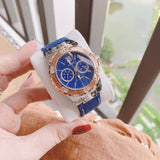 Guess Limelight Quartz Analog Blue Dial Blue Denim Strap Watch For Women - W0775l10 Buy Now By Guess