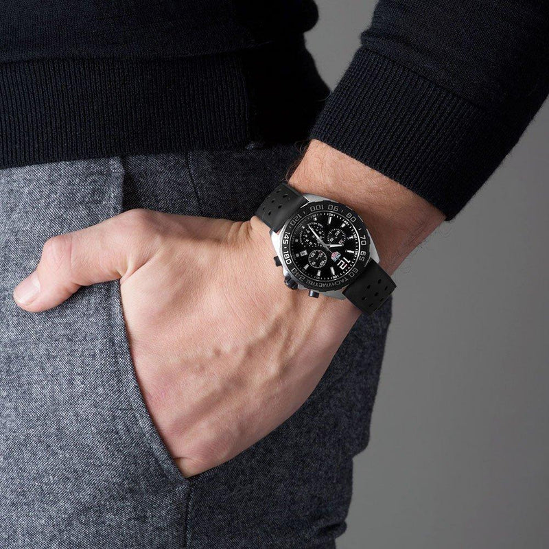 Tag Heuer Formula 1 Black Dial Black Leather Strap Watch for Men - CAZ1010.FT8024 Buy Now By Tag Heuer