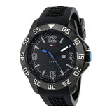 Shop Tommy Hilfiger Sport Multifunction Black Dial Black Rubber Strap Watch for Men - 1790983 in USA
