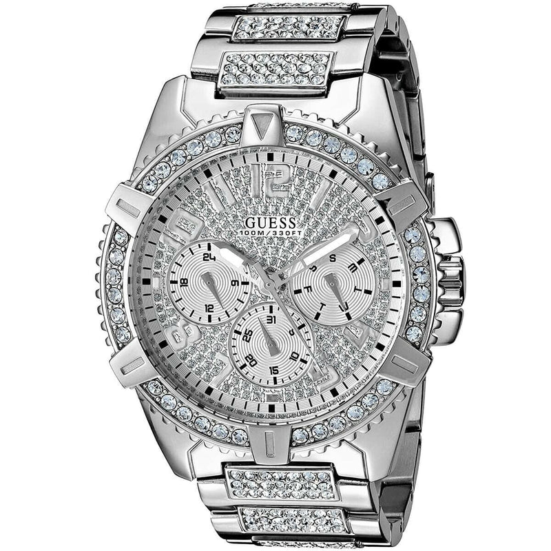 Guess Frontier Diamonds Silver Dial Silver Steel Strap Watch For Women - W1156L1 Buy Now By Guess