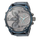 Shop Diesel Daddy 2.0 Chronograph Quartz Grey Dial Blue Steel Strap Watch For Men - DZ7414 in USA