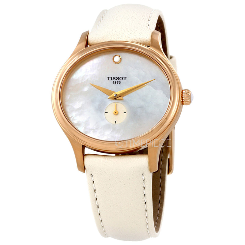 Tissot T Lady Bella Ora Mother of Pearl Dial Cream Leather Strap Watch for Women - T103.310.36.111.00 Buy Now By Tissot