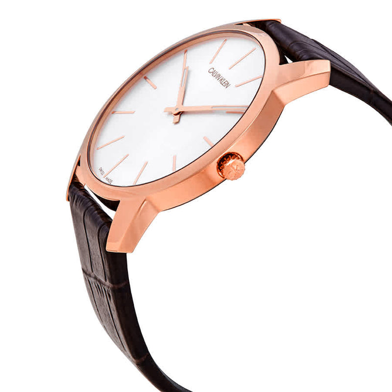 Calvin Klein City White Dial Brown Leather Strap Watch for Men - K2G21629 Buy Now By Calvin Klein