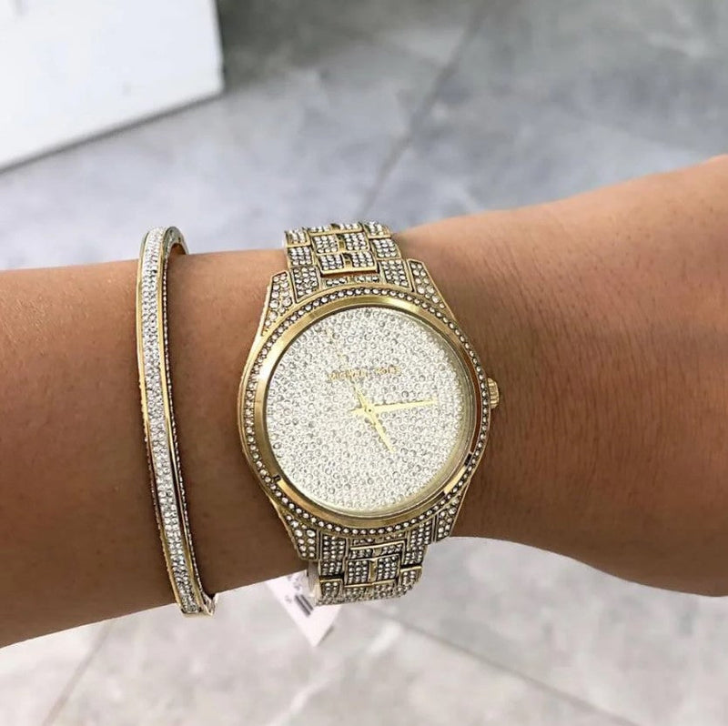 Michael Kors Lauryn Crystals Gold Dial Gold Steel Strap Watch For Women - MK3930 Buy Now By Michael Kors