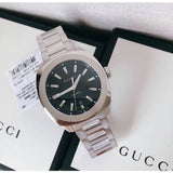 Gucci GG2570 Quartz Black Dial Silver Steel Strap Watch For Men - YA142301 Buy Now By Gucci