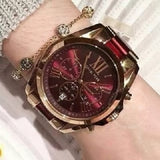 Michael Kors Bradshaw Burgundy Dial Two Tone Steel Strap Watch for Women - MK6270 Buy Now By Michael Kors