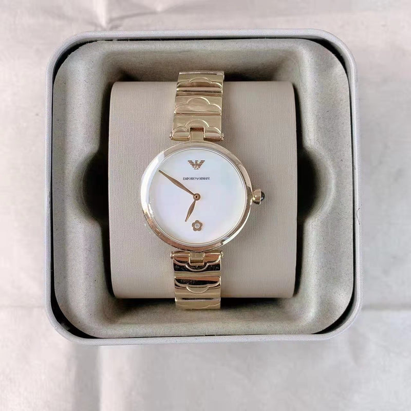 Emporio Armani Arianna Mother of Pearl Dial Gold Steel Strap Watch For Women - AR11198 Buy Now By Emporio Armani