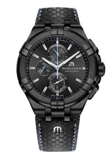Maurice Lacroix Aikon Chronograph Limited Edition Black Dial Black Leather Strap Watch for Men - AI1018-PVB01-337-1 Buy Now By Maurice Lacroix