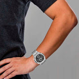 Maurice Lacroix Aikon Chronograph Black Dial Silver Steel Strap Watch for Men - AI1018-SS002-330-1 Buy Now By Maurice Lacroix