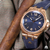 Maurice Lacroix Aikon Date Limited Edition Blue Dial Blue Leather Strap Watch For Men - AI1028-BRZ01-420-1 Buy Now By Maurice Lacroix