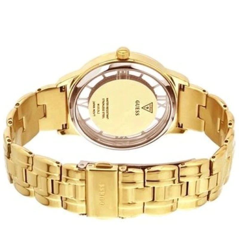 Guess Analog Diamonds Silver Dial Gold Steel Strap Watch For Women - W1013l2 Buy Now By Guess