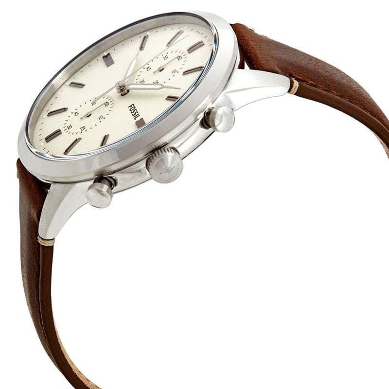Fossil Townsman Chronograph White Dial Brown Leather Strap Watch for Men - FS5350 Buy Now By Fossil