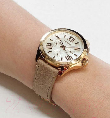 Fossil Cecile White Dial Beige Leather Strap Watch for Women - AM4532 Buy Now By Fossil