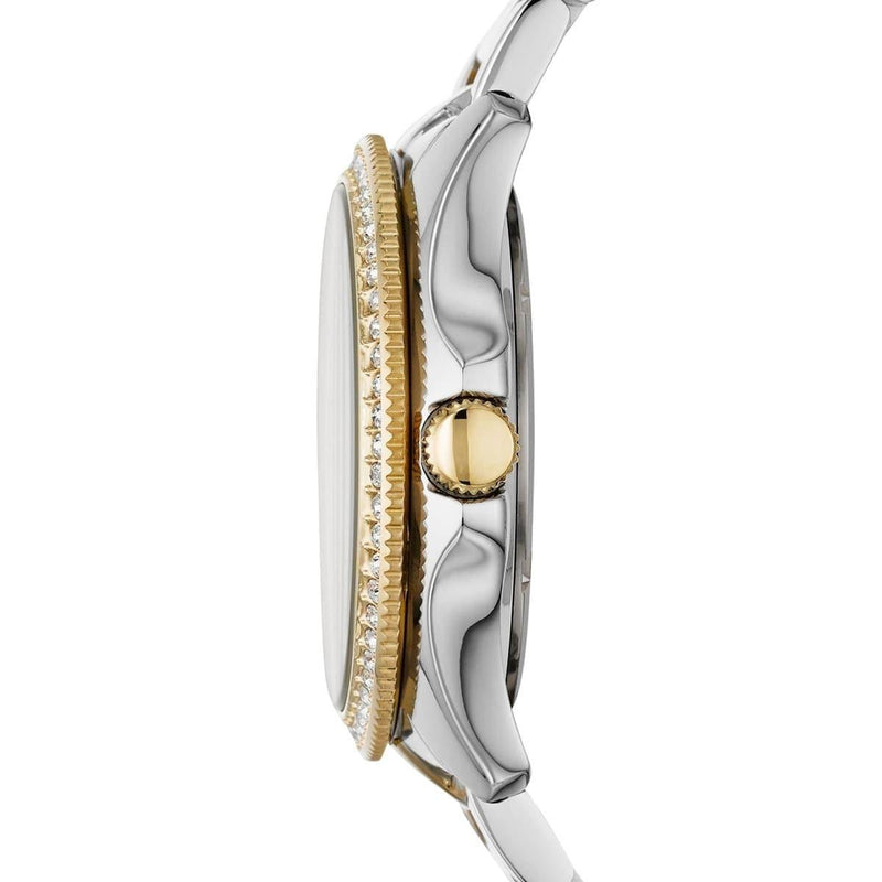 Fossil Cecile White Dial Two Tone Steel Strap Watch for Women - AM4543 Buy Now By Fossil