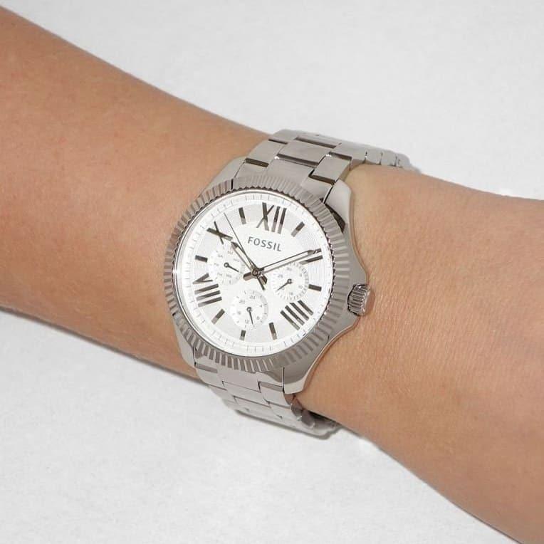 Fossil Cecile Multifunction Silver Dial Silver Steel Strap Watch for Women - AM4509 Buy Now By Fossil