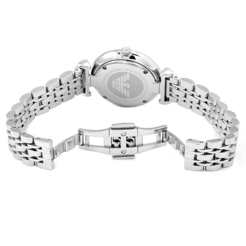 Emporio Armani Gianni T Bar Pink Mother of Pearl Dial Silver Steel Strap Watch For Women - AR1779 Buy Now By Emporio Armani