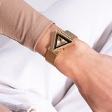 Guess Fame Diamonds Gold Dial Gold Mesh Bracelet Watch for Women - GW0508L2 Buy Now By Guess