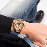 Guess Queen Quartz Gold Dial Gold Steel Strap Watch For Men - GW0497G2 Buy Now By Guess