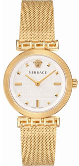 Versace Meander Greca White Dial Gold Mesh Bracelet Watch for Women - VELW00820