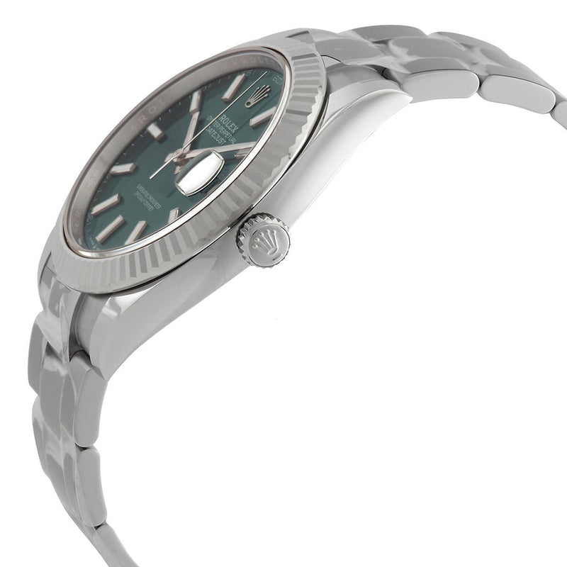 Shop Rolex Datejust 41 Oyster Green Dial Oystersteel & White Gold Strap Watch for Men - M126334-0027 in USA