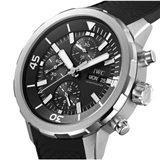 Shop IWC Aquatimer Chronograph Black Dial Black Leather Strap Watch for Men - IW376803 in USA
