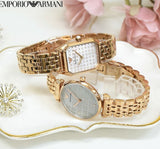 Emporio Armani Gianni T Bar Quartz Mother of Pearl Dial Rose Gold Steel Strap Watch For Women - AR11385 Buy Now By Emporio Armani