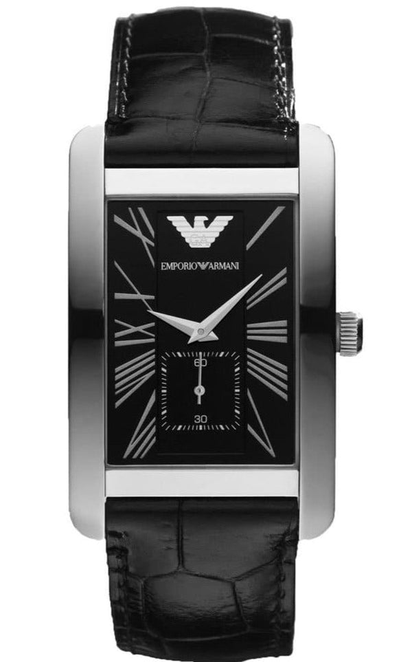 Emporio Armani Black Dial Black Leather Strap Watch For Men - AR0143 Buy Now By Emporio Armani
