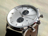 Emporio Armani Gianni White Dial Black Leather Strap Watch For Men - AR0385 Buy Now By Emporio Armani