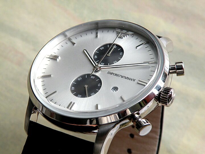 Emporio Armani Gianni White Dial Black Leather Strap Watch For Men - AR0385 Buy Now By Emporio Armani