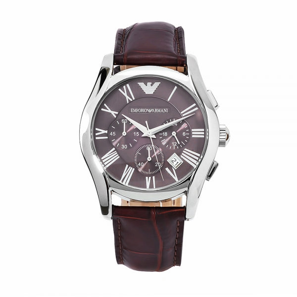 Emporio Armani Valente Chronograph Brown Dial Brown Leather Strap Watch For Men - AR0671 Buy Now By Emporio Armani