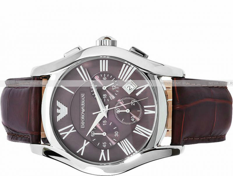 Emporio Armani Valente Chronograph Brown Dial Brown Leather Strap Watch For Men - AR0671 Buy Now By Emporio Armani