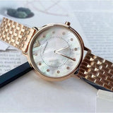 Emporio Armani Kappa Analog Mother of Pearl Dial Rose Gold Steel Strap Watch For Women - AR11006 Buy Now By Emporio Armani