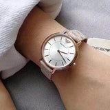 Emporio Armani Classic Kappa White Dial Brown Leather Strap Watch For Women - AR11009 Buy Now By Emporio Armani