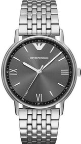 Shop Emporio Armani Kappa Quartz Grey Dial Silver Mesh Bracelet Watch For Men - AR11068 in USA