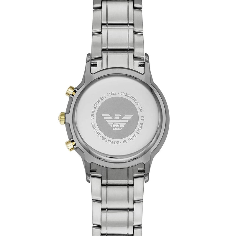 Emporio Armani Renato Chronograph Quartz Silver Dial Two Tone Steel Strap Watch For Men - AR11076 Buy Now By Emporio Armani