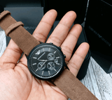 Emporio Armani Chronograph Black Dial Brown Leather Strap Watch For Men - AR11078 Buy Now By Emporio Armani