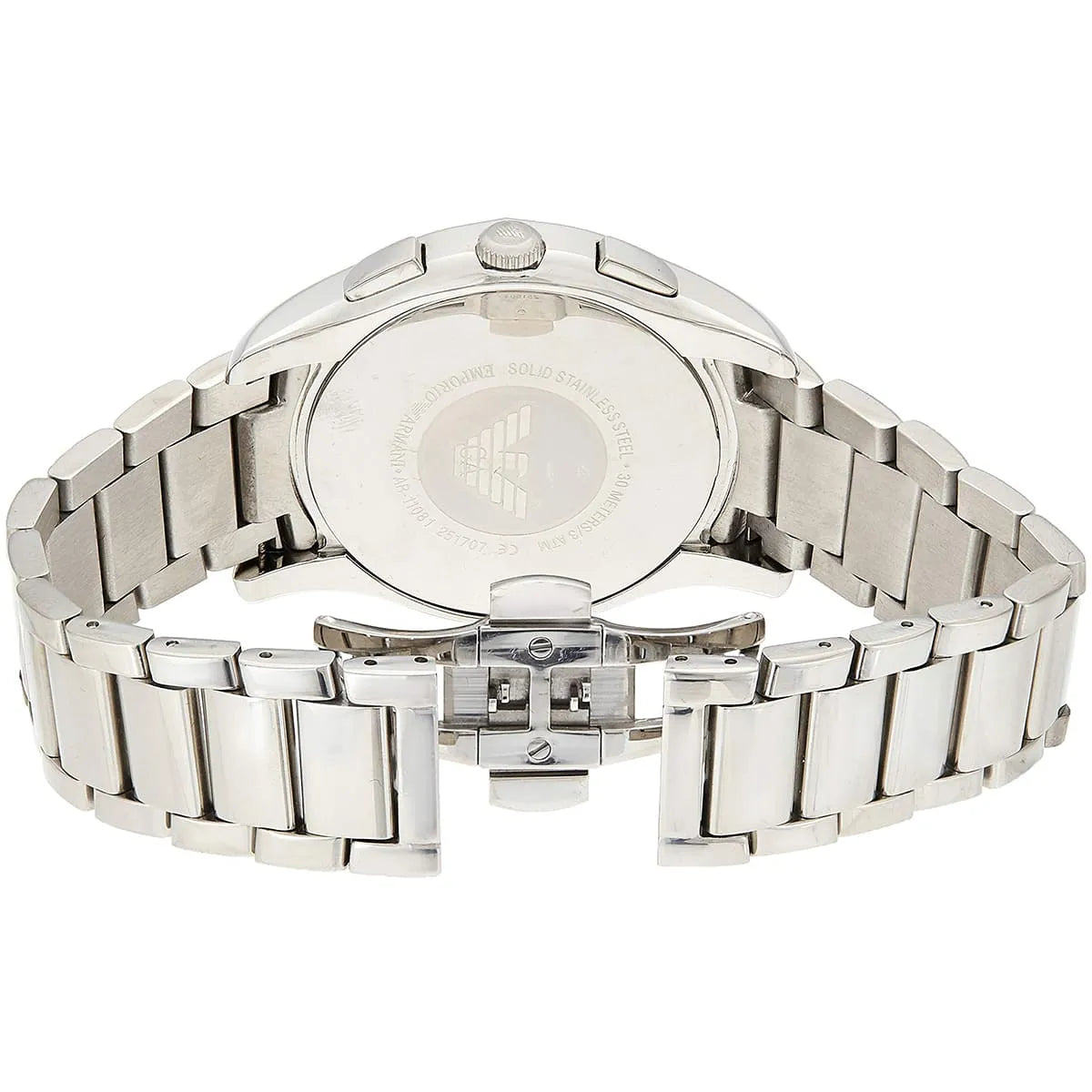 Emporio Armani Valente Chronograph Silver Dial Silver Steel Strap Watch For Men - AR11081