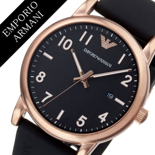 Shop Emporio Armani Luigi Quartz Black Dial Black Rubber Strap Watch For Men - AR11097 in USA