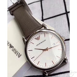 Emporio Armani Herren White Dial Brown Leather Strap Watch For Men - AR11103